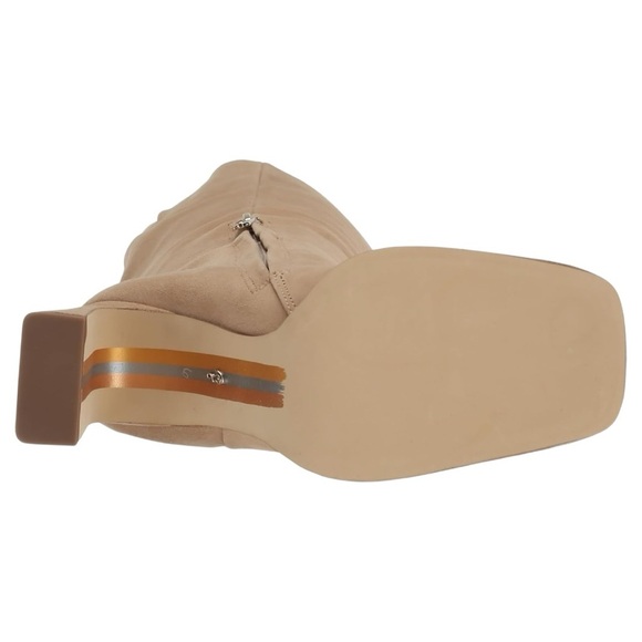 Sam Edelman Issabel Knee High Suede Boots Camel Tan Block Heel Size 6 New - Picture 8 of 10